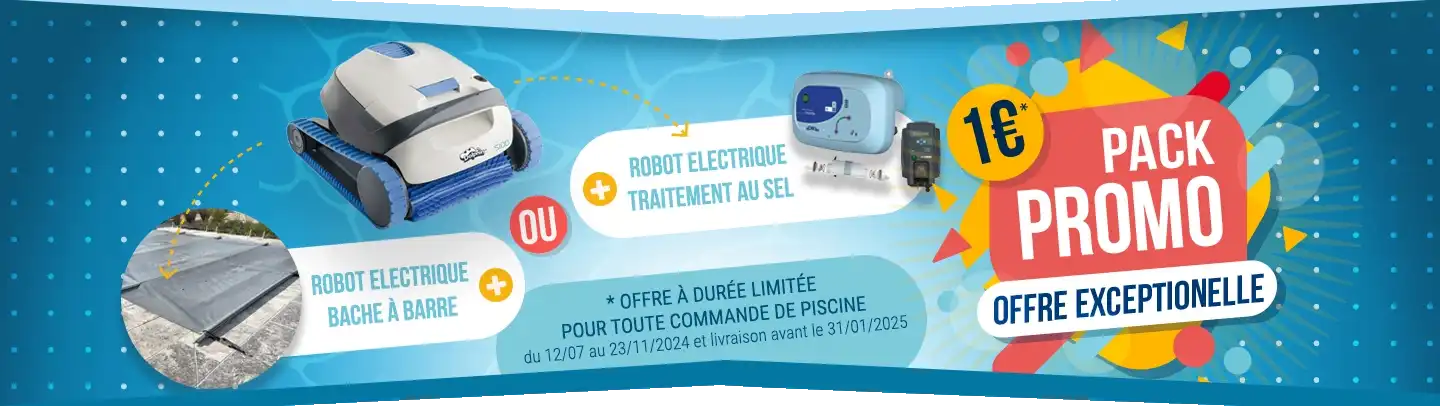 Bannière promotionnelle pour robot + traitement au sel à 1€